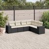 vidaXL Set Divano da Giardino 6 pz con Cuscini Nero in Polyrattan