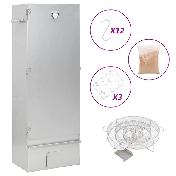 vidaXL Forno Affumicatore BBQ Generatore Fumo Freddo Acciaio Zincato
