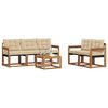 vidaXL Set di divani da esterno con cuscino 6 pcs Naturale e Beige