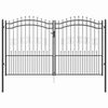 vidaXL Cancello con Punta a Lancia KAMPEN 305 x 175 cm Acciaio Grigio