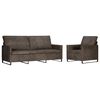 vidaXL Set di divani 2 pcs Grigio Scuro Tessuto scamosciato sintetico