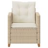 vidaXL Sedia da Giardino con Cuscini Beige in Polyrattan