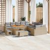 vidaXL Set Divano da Giardino 17 pcs Beige e Grigio Chiaro polyrattan