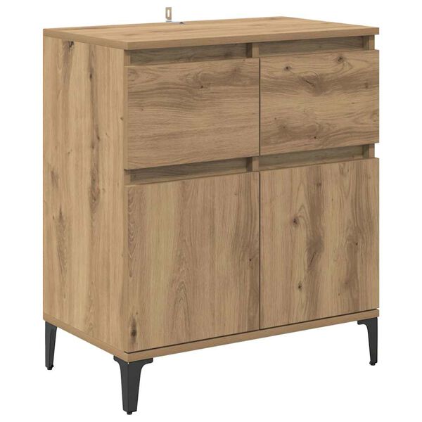 vidaXL Credenza con cassetto Rovere artigianale 60 x 35 x 70 cm