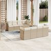 vidaXL Set Divano da Giardino 9 pz con Cuscini Beige in Polyrattan