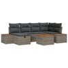 vidaXL Set Divano da Giardino con cuscino 7 pcs Grigio polyrattan
