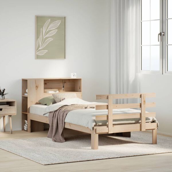 vidaXL Letto Libreria senza Materasso 90x200 cm Legno Massello Pino