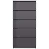 vidaXL Credenza Cassetti Grigio Lucido 60x35x121 cm Legno Multistrato