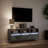 vidaXL Mobile TV a Parete con Luci LED Grigio Cemento 130x31x45 cm