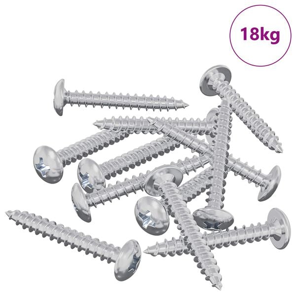 vidaXL Viti in Legno 8451 pcs Argento Acciaio