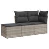 vidaXL Set Divano da Giardino 3pz con Cuscini Grigio Chiaro Polyrattan