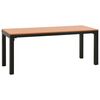 vidaXL Panchina da Giardino 110 cm Marrone e Nera in Acciaio e WPC