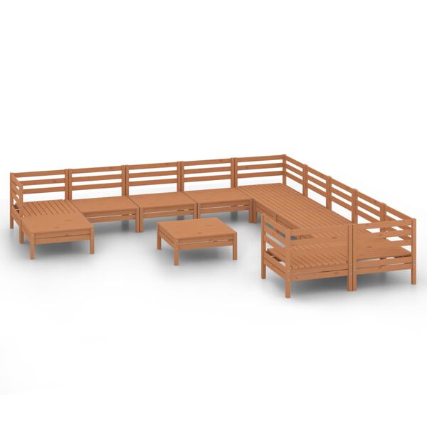 vidaXL Set Salotto da Giardino 12 pz ambra in Legno Massello di Pino