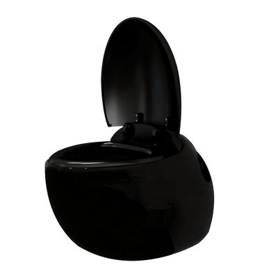 WC Sanitari Water da parete a forma uovo design unico nero