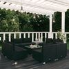 vidaXL Set Divani da Giardino 9 pz con Cuscini in Polyrattan Nero