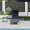 vidaXL Lettino Prendisole con Cuscino Grigio 55x200x44cm in Polyrattan