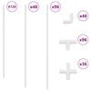 vidaXL Tubo PVC 12 pcs Bianco 12,2 x 1,8 x 500 mm PP e PE