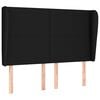 vidaXL Testiera ad Orecchio Nera 147 x 23 x 118/128 cm in Tessuto