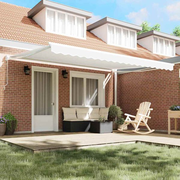 vidaXL Tenda da Sole Bianco 450 x 300 x 165 cm Poliestere e Metallo