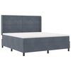 vidaXL Letto a molle con materasso Grigio scuro 180 x 200 cm Velluto