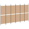 vidaXL Divisore per Stanza a 6 Pannelli Beige 300 x 180 cm Tessuto
