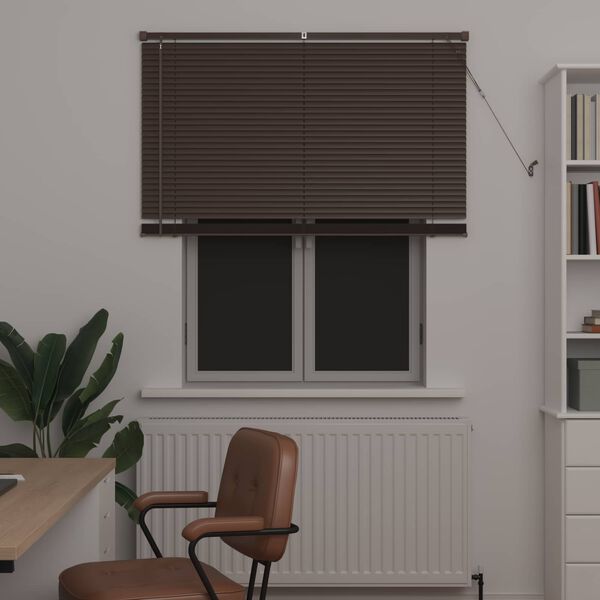 vidaXL Tenda Veneziana Marrone Scuro con Motivo 150 x 110 cm PVC
