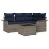 vidaXL Set Divano da Giardino 5 pz Grigio polyrattan