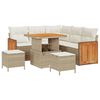 vidaXL Set Divano da Giardino 9 pz 6-Numero di posti Beige e Crema