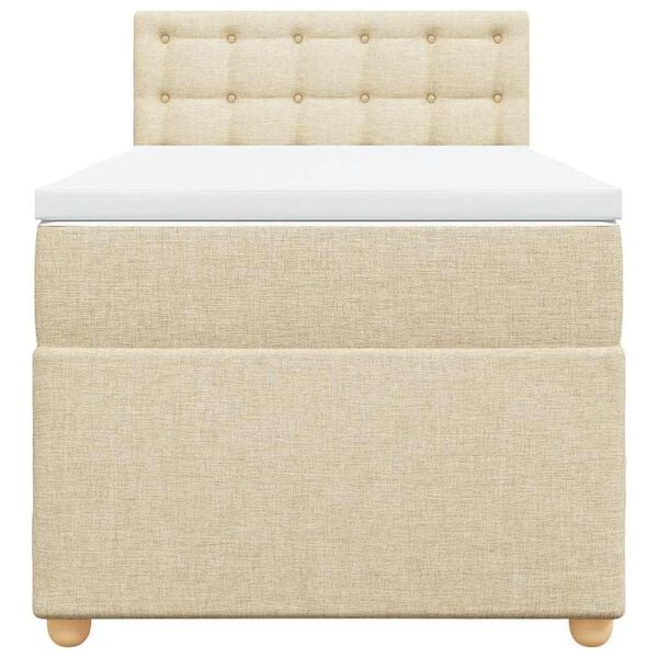 vidaXL Giroletto a Molle con Materasso Crema 80x200 cm inTessuto