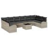 vidaXL Set Divano da Giardino 11 pz Grigio chiaro polyrattan