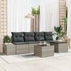 vidaXL Set Divano da Giardino 5 pcs Grigio chiaro polyrattan