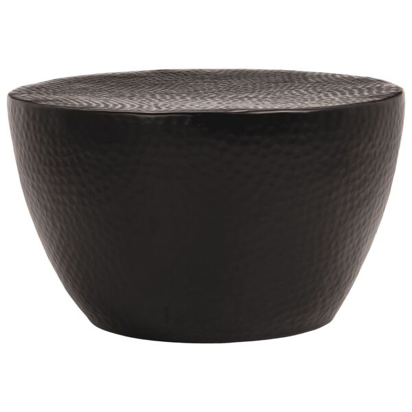 vidaXL Tavolino da Salotto in Alluminio Martellato &Oslash; 50x30 cm Nero