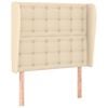vidaXL Testiera ad Orecchio Crema 103x23x118/128 cm in Tessuto