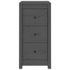 vidaXL Credenze 2 pz Grigie 40x35x80 cm in Legno Massello di Pino