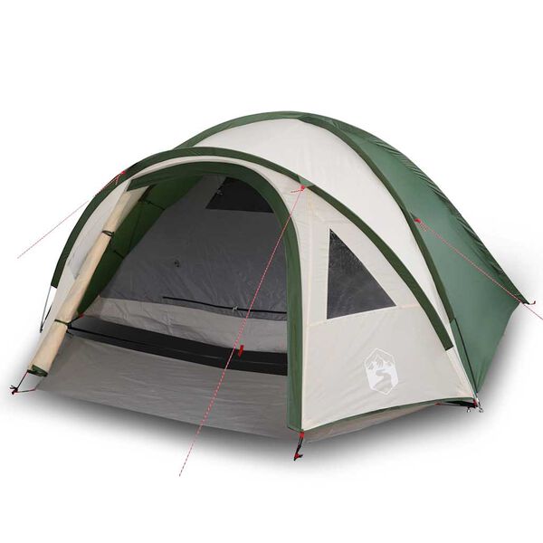 vidaXL Tenda da Campeggio a Cupola per 4 Persone Verde Impermeabile