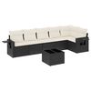 vidaXL Set Divani da Giardino con Cuscini 7pz Nero Polyrattan