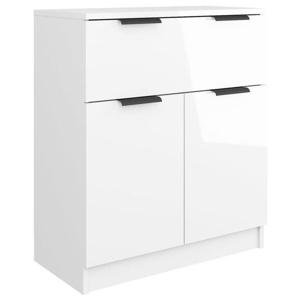 vidaXL Credenza Bianco Lucido 60x30x70 cm in Legno Multistrato