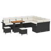 vidaXL Set Divano da Giardino con cuscino 12 pcs Nero e Crema