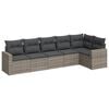 vidaXL Set Divano da Giardino 6 pz con Cuscini Grigio in Polyrattan