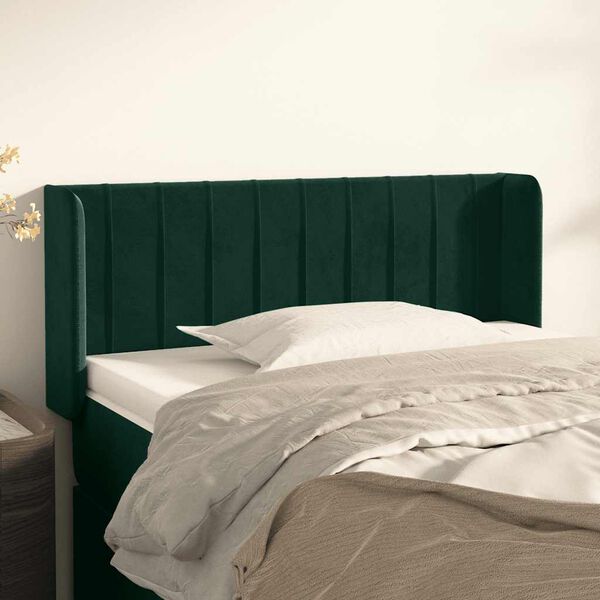 vidaXL Testiera ad Orecchio Verde Scuro 83x16x78/88 cm in Velluto
