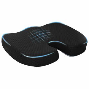 vidaXL Cuscino per la seduta Schiuma Memory Nero 47 x 36,5 x 8 cm
