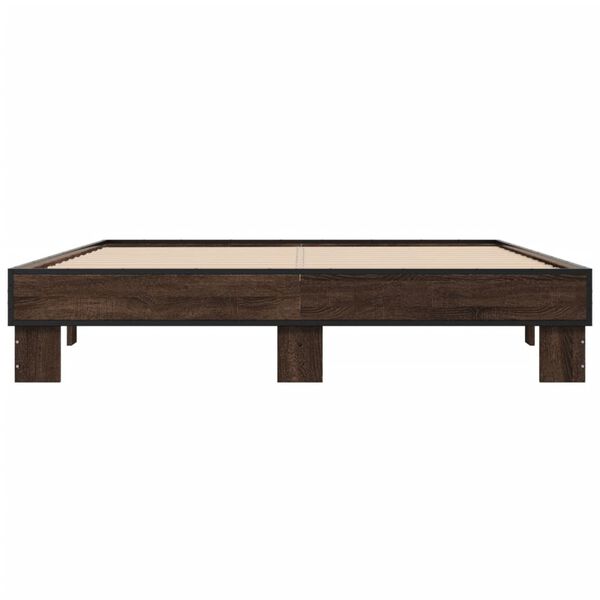 vidaXL Giroletto Rovere Marrone 150x200cm in Legno Multistrato Metallo