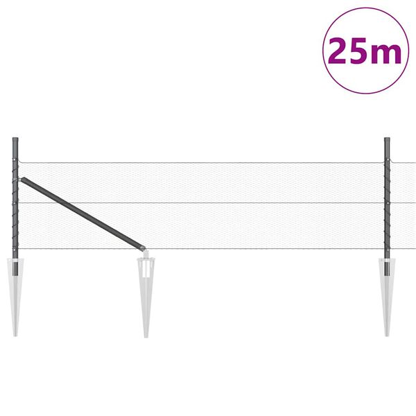 vidaXL Palo della recinzione Grigio 25 x 0,8 m (rete da 13 mm)