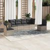 vidaXL Set Divano da Giardino 6pz con Cuscini Grigio Chiaro Polyrattan