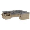 vidaXL Set Divano da Giardino 10 pz con Cuscini Beige in Polyrattan