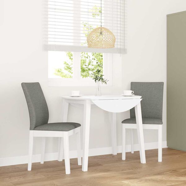 vidaXL Sedie da Pranzo con Cuscini 2 pz Bianco Legno Massello di Hevea