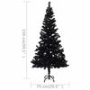 vidaXL Albero di Natale Preilluminato con Palline Nero 150 cm PVC