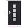 vidaXL Porta Ingresso Antracite 98x208 cm in PVC