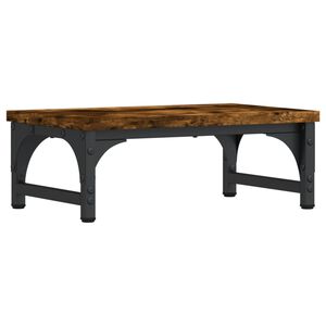 vidaXL Supporto per Monitor Rovere Fumo 37x23x14cm Legno Multistrato