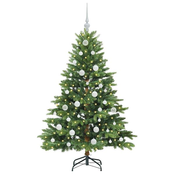 vidaXL Albero di Natale artificiale con 150 LED Verde 150 cm PE e PVC
